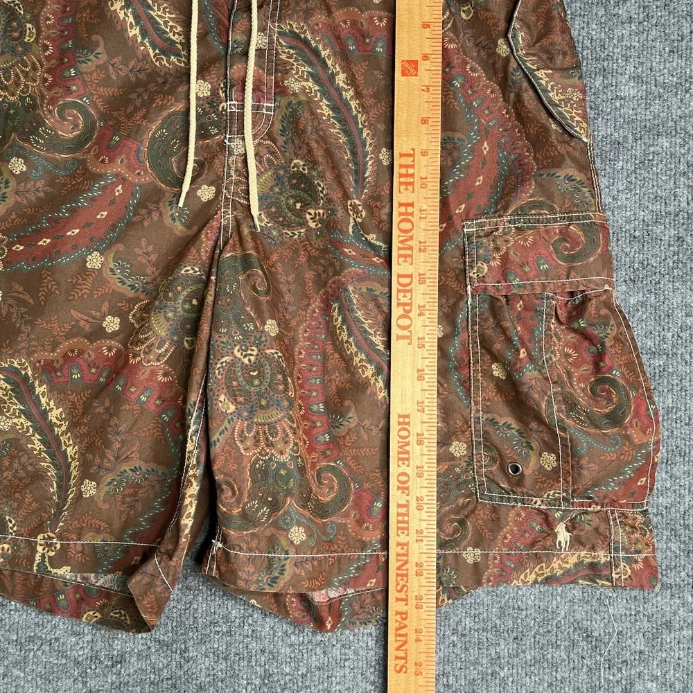 Polo Ralph Lauren Board Shorts Mens 40 Paisley Drawstrings Classic Pony‎ Logo